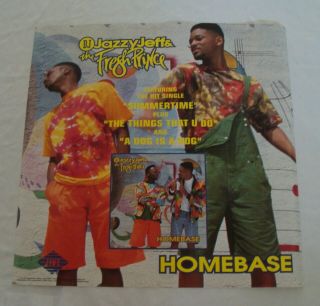 Dj Jazzy Jeff & Fresh Prince Record Store Promo Poster Homebase 1991 Will Smith