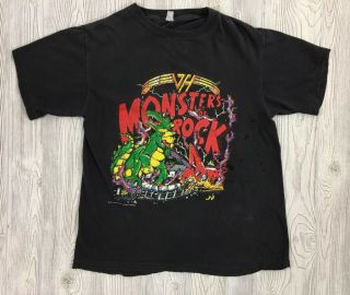 Vintage Van Halen 1988 Monsters Of Rock Tour T - Shirt Size Xl