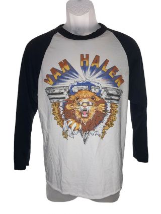 Vintage 1982 Van Halen Tour Raglan T - Shirt