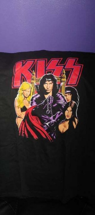 Kiss 1987 Crazy Nights Gene Simmons With Girls “it’s A Dirty Job” Shirt