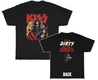 KISS 1987 Crazy Nights Gene Simmons with Girls “It’s A Dirty Job” shirt 3