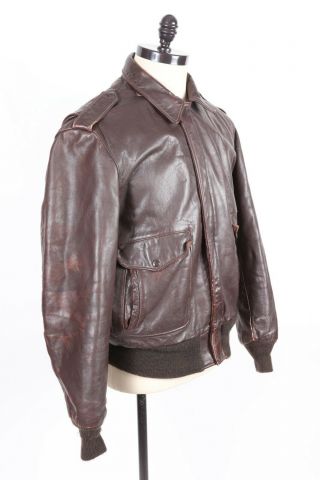 Vintage Schott A - 2 Leather Bomber Flight Coat Jacket Usa Mens Size 48