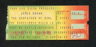 1984 James Brown Concert Ticket Stub La Jolla Ca Godfather Of Soul