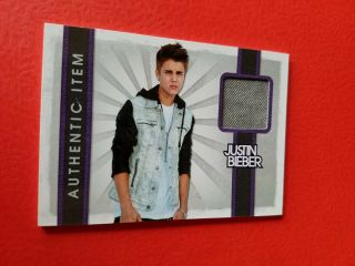 Justin Bieber In Jean Jacket Authentic Worn Material Swatch Relic Card 2012 Baby