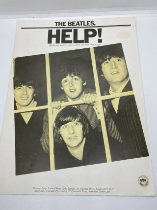Very Rare 1965 The Beatles Help Sheet Music Northern Songs Limited