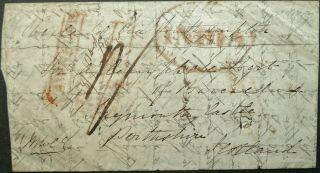 India Dec 1850 Stampless Postal Entire From Bombay To Perthshire,  Scotland