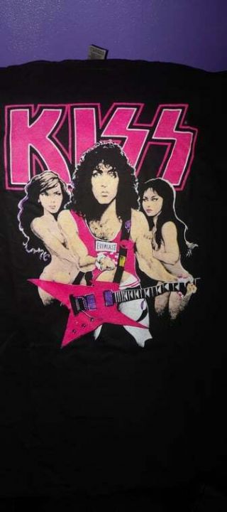 Kiss 1987 Crazy Nights Paul Stanley With Girls “life Is Like Sex” Shirt