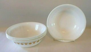 Mid Century Vintage Corelle Butterfly Gold Coupe Cereal Bowl Set Of 4 6.  25 "