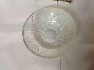 Jeanette Glass Iris And Herringbone 4 1/2 " Beaded Glass Bowl