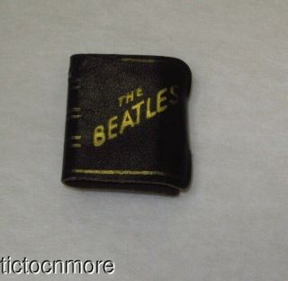 Vintage 1964 Beatles Leather Photo Mini Album Book W/ Photos Black