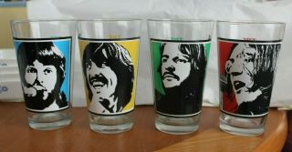 The Beatles Drinking Glasses Set Of 4 - 2011 Apple Corps - Vguc