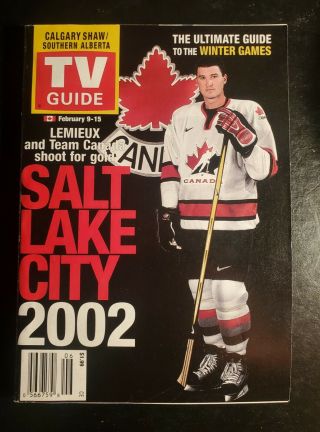 Tv Guide February,  9 - 15,  2002 - Mario Lemieux On Cover