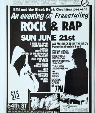 La Freestyle Rap Concert Flyer De La Soul Tim Dog G Funk Vtg Poster Lp 12 " Cd