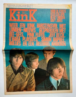 Kink 1967 Dutch Music Paper The Monkees Davy Jones Poster Bee Gees Pink Floyd