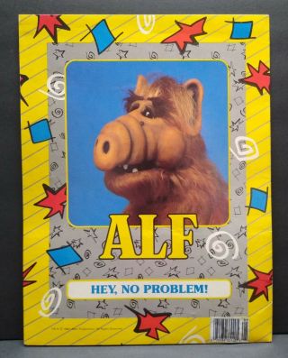 Vintage Alf Pocket Portfolio Folder 1987 Hey,  No Problem School Yellow Blue
