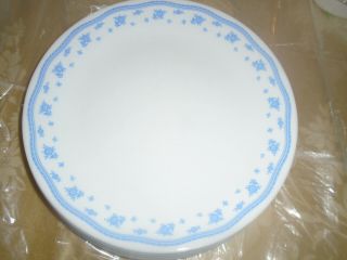 8 Corelle Corning Morning Blue Dinner Plates White Blue Flowers 10.  25”