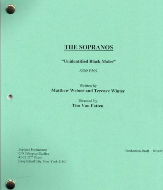 The Sopranos Show Script.  " Unidentified Black Males "