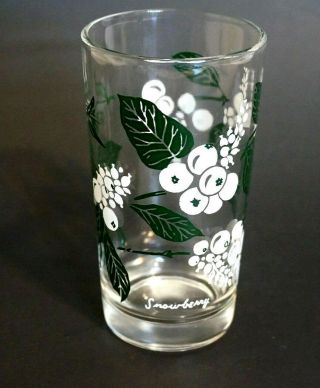 Vintage Boscul Snowberry Peanut Butter Glass Bottom Name 5 " Tall Tumbler