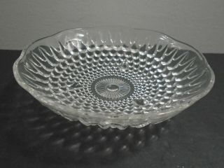 Vintage 3 Footed Hobnail Clear Opalescent Glass Candy Dish 5 3/8 "