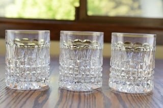 3 Gorham Crystal Fairfax Barware 4 " Double Old Fashioned Tumbler Glasses