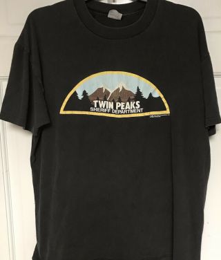 Stedman 1990 Twin Peaks Sheriff Department Vintage Tv Show T - Shirt,  Vtg,  Men Xl