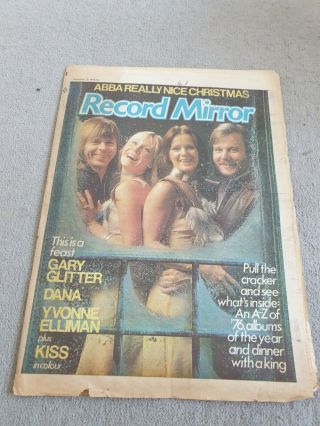Record Mirror December 25 1976 - Abba Gary Glitter Christmas Edition Kiss Poster