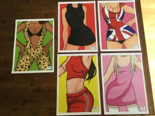 Set Of 5 Spice Girls A3 Art Prints By Tom Taylor Studios Beckham Mel C Mel B