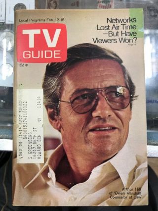 Tv Guide Feb 12 - 18 1972 Arthur Hill Of ‘owen Marshall: Counselor At Law’