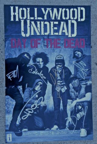Hollywood Undead " Day Of The Dead " Autographed Poster