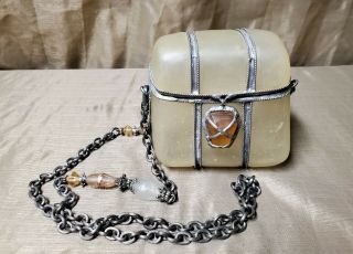 Vintage Maya Evangelista Resin Clutch Purse Jeweled Crossbody Bag Boho