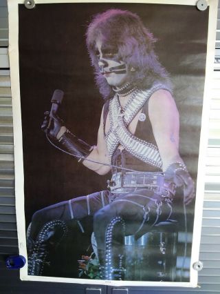 Kiss Vintage 1977 77 Alive Ii Peter Criss Aucoin Mgt Live Poster