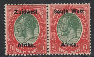 South West Africa 1923 - 26 Sg27 £1 Green & Red - Mnh Cat £325