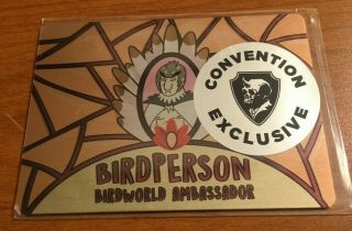 Sdcc 2019 Exclusive Cryptozoic Rick And Morty Metal Card Birdperson M6
