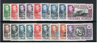 Falkland Islands 1938 - 50 Set To £1 Mnh/mlh/mh