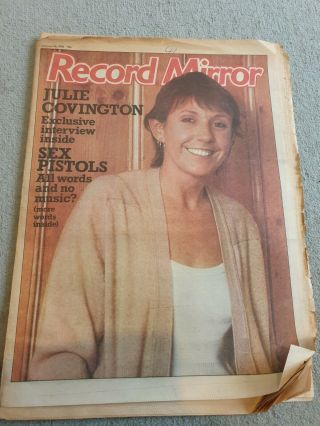 Record Mirror January 28th 1978 Julie Covington Sex Pistols Sid Vicious Poster
