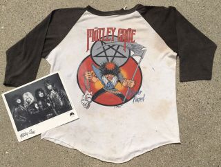 Vintage 80s 1985 Motley Crue Theatre Of Pain Concert Tour T Shirt Autographed