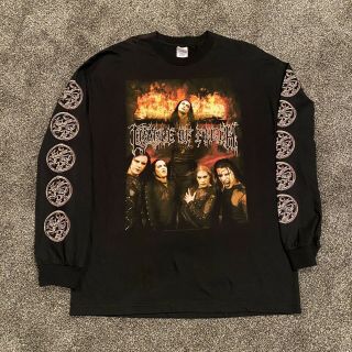 Vintage 2006 Cradle Of Filth Tonight In Flame Long Sleeve Shirt Xl Black Metal