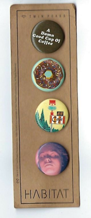 Twin Peaks Official Dam Fine Pin Button Set 4