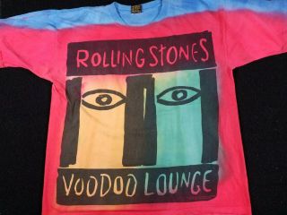 Vtg 1994 Rolling Stones Voodoo Lounge Tour Tie Dye T Shirt Brockum Usa Xxl