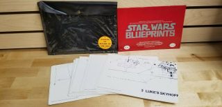 1977 Star Wars Blueprint Set - Vintage 15 Fold Out Sheets In Pouch