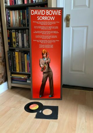 David Bowie Sorrow Promotional Poster Lyric Sheet,  Ziggy,  Aladdin Sane