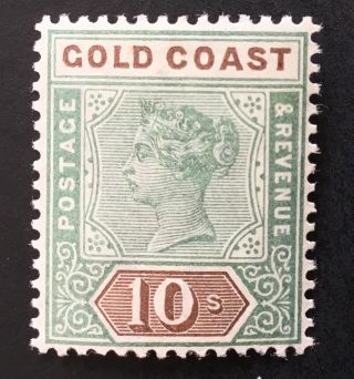 Gold Coast Queen Victoria 1900 10/ - Green & Brown M/m Sg 34.  (cat £225)