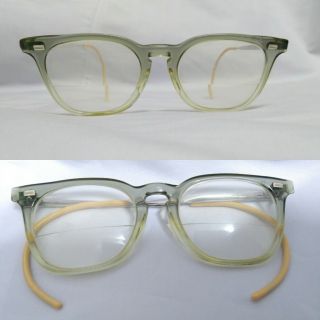 Vtg 60s Ao Eyeglasses B&l Frames 1/10 12kgf Tart Arnel Style Cable Temple Tips