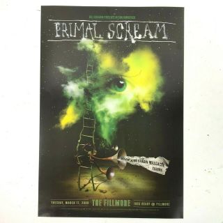 Primal Scream Brian Jonestown Massacre Sf Fillmore Gig Poster 2009 Claude Shade