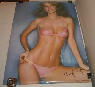 Rolled 1978 Cheryl Tiegs Pinup Poster Pro Arts 14 - 591 W Facsimile Autograph