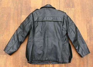 VTG Conqueror Philadelphia Police Leather Jacket Coat Black 1980s 42 USA Liner 2