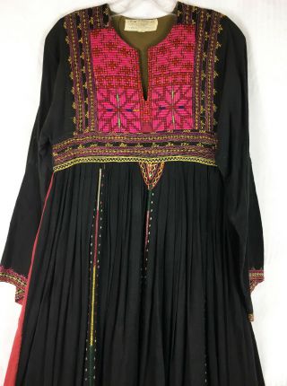 Vintage Kutchi Handmade Hand Embroidered Dress Afghanistan Festival Boho