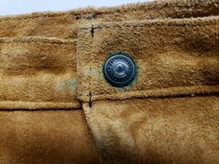 Vintage Levi’s 1960 ' s Big E Suede Leather Pants Flair Cut 30 30 3