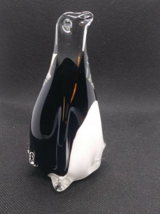 Studio Art Glass - Penguin - Black & White - Paperweight