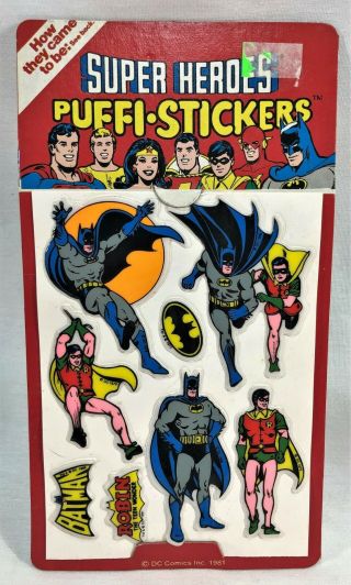 Batman & Robin 1981 Dc Comics Heroes Puffi Stickers Puffy Moc